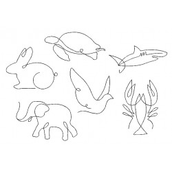 Stickserie - Tiere Line Art